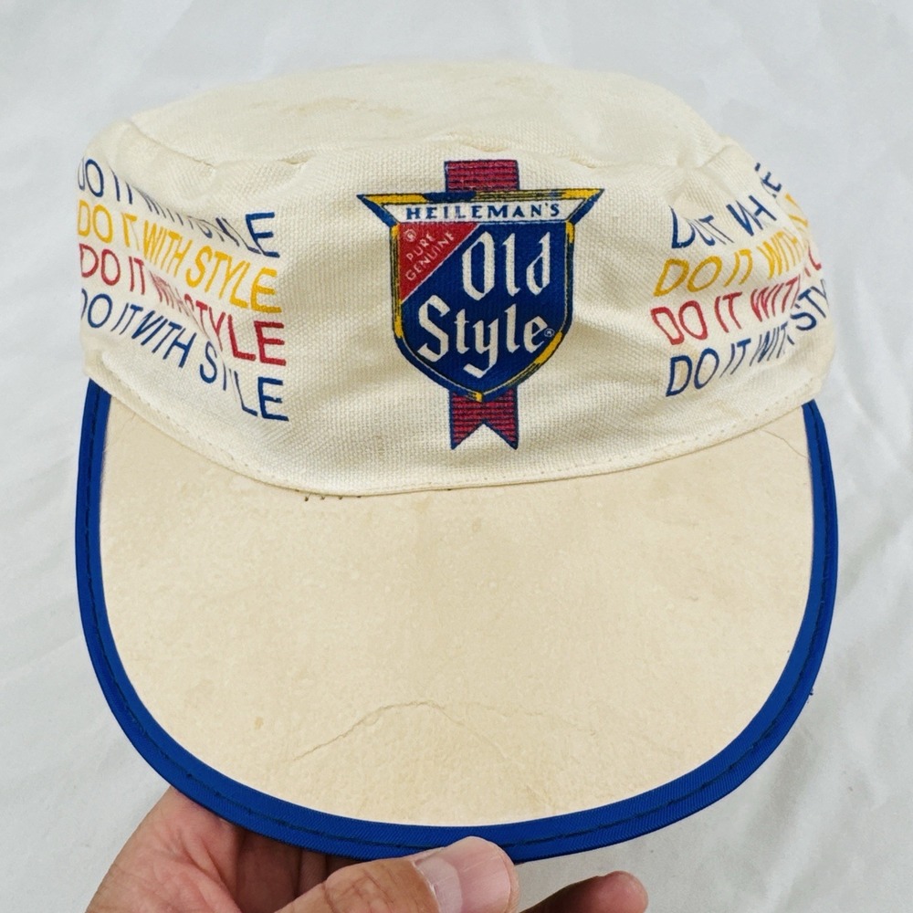 Vintage Heileman's Old Style Beer Painters Cap Do It With Style Hat 70s 80s